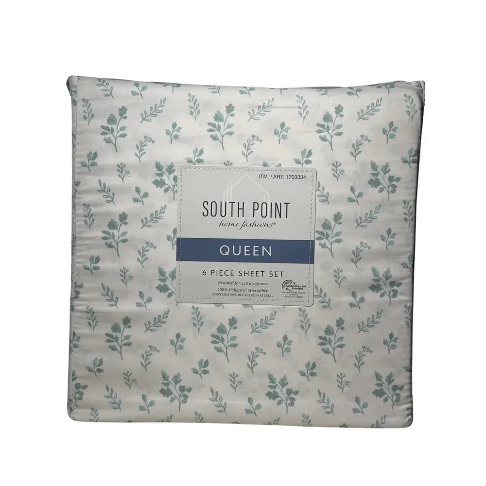 South Point Home Fashions 6- Pc Sheet Set Queen Brush & Extra Softness